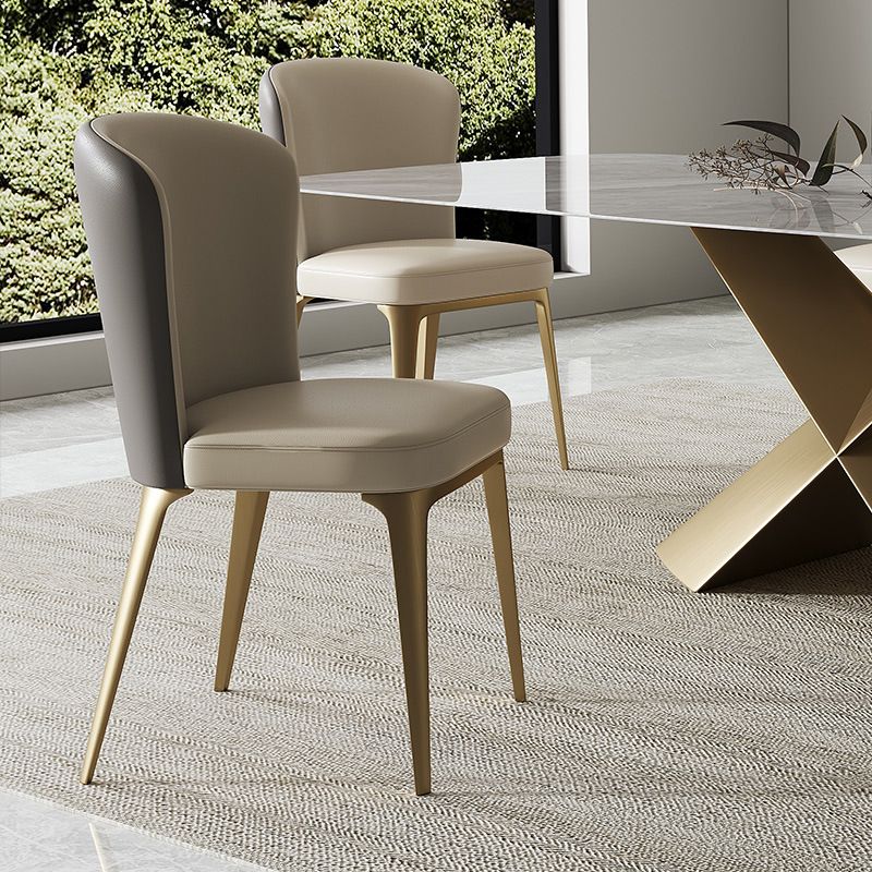 Sillas de comedor de estilo moderno Sillas Parsons laterales sin brazos de metal para cocina