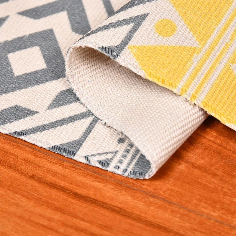 Retro -Türteppich mehrfarbiger Blumenteppich Polyester Haustierfreundlicher Teppich mit Quastenverkleidung