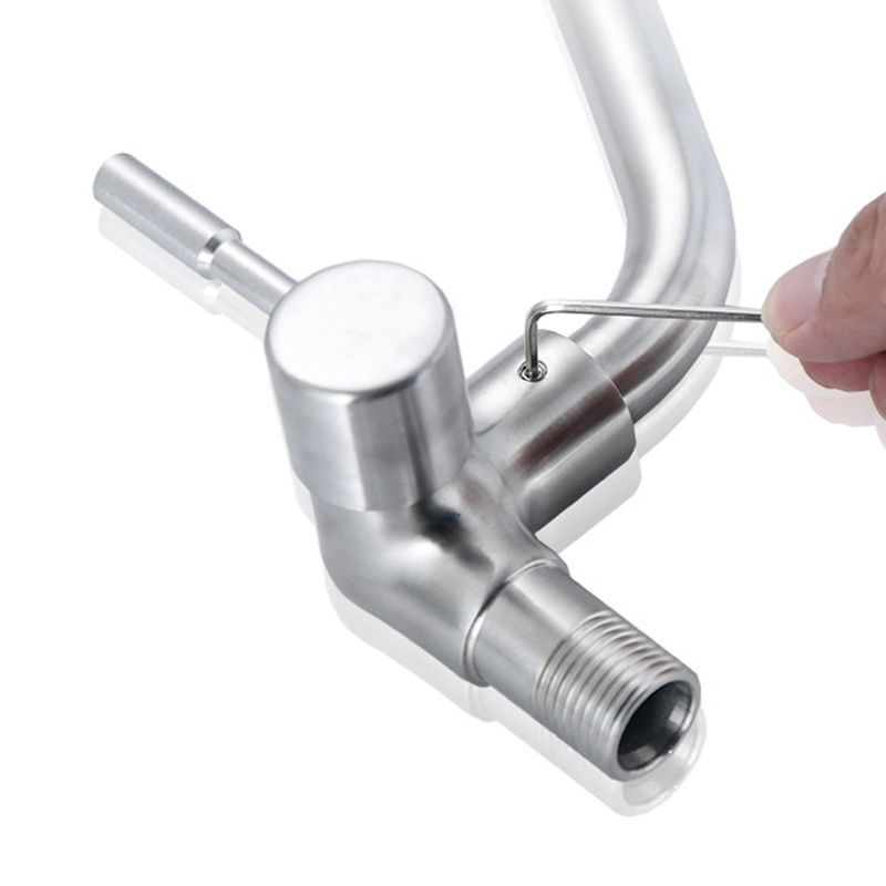 Contemporary Single Handle Bar Faucet Pull-down Wall-mounted Faucet in Chrome