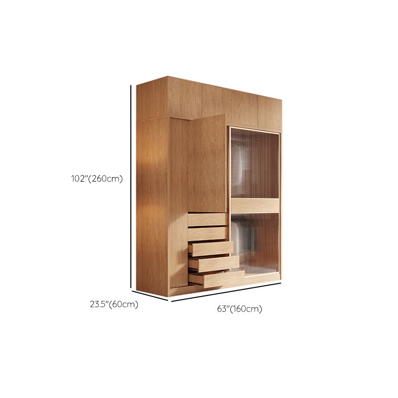 Engineered Wood Wardrobe Cabinet Modern Wardrobe Closet for Bedroom