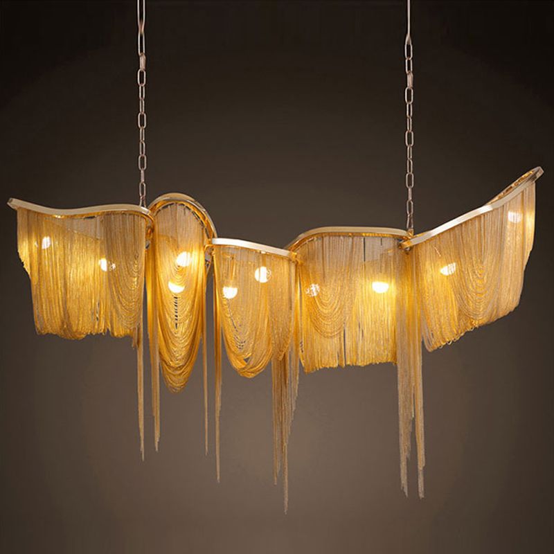 Metal Chain Chandelier Postmodern Ceiling Hung Fixtures for Living Room Dinning Room