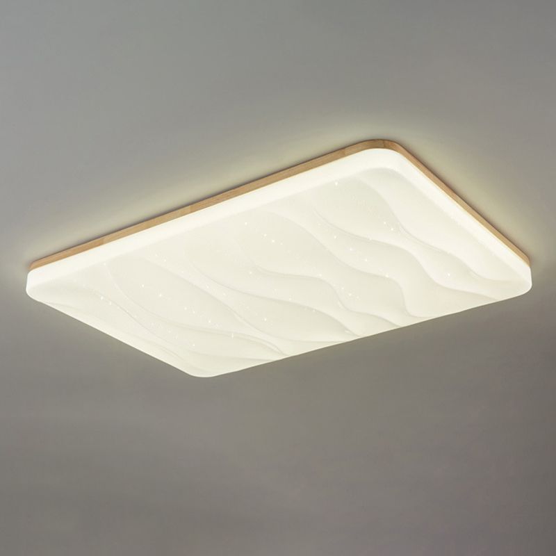 Geometric Flush Mount Lamp Modern Style Wood 1 Light Flush Mount Lights