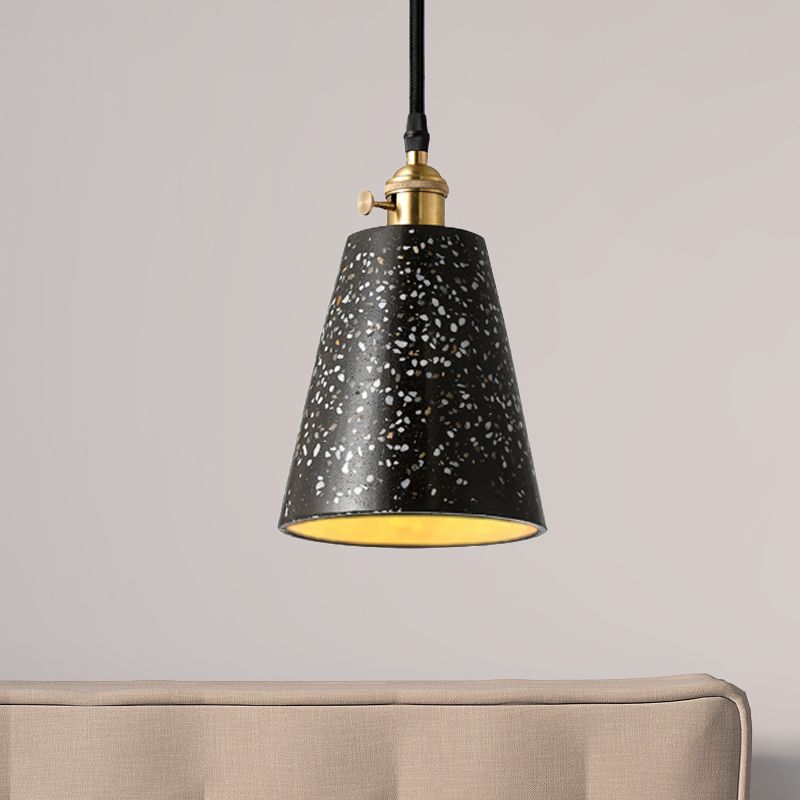Cone Pendant Lighting in Nordic Style Cement 1 Light Black/Grey/White Hanging Light