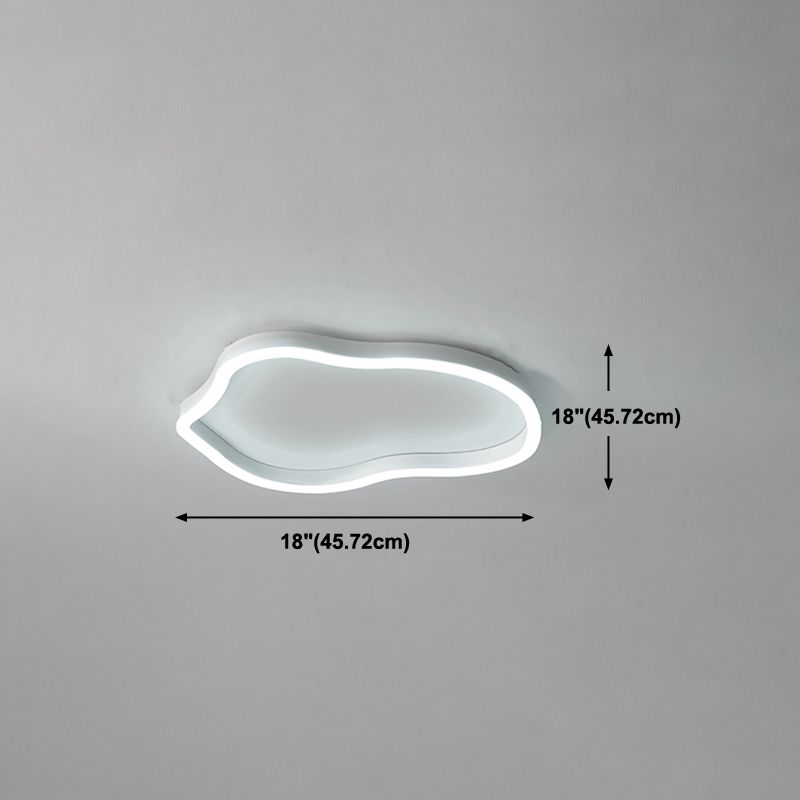 Plafonnier encastré en métal de forme unique, style moderne, éclairage encastré à 1 lumière en blanc