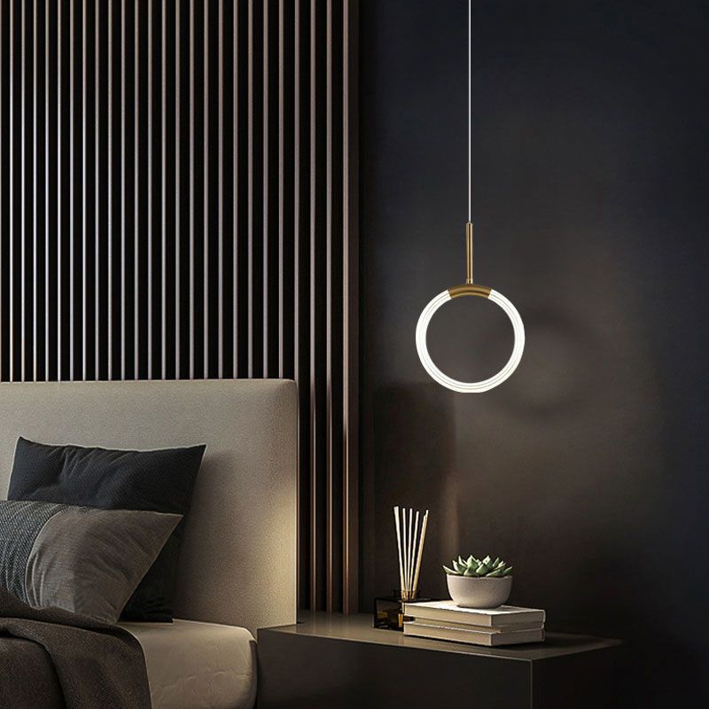 Modern Gold Pendant Light Metal Geometric Hanging Pendant for Living Room