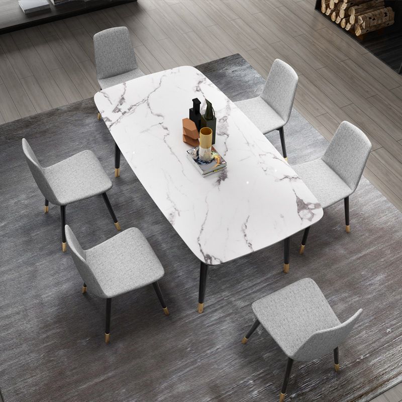 Glam Style Sintered Stone Dining Set Rectangle 1/2/4/6/7 Pieces Dining Set