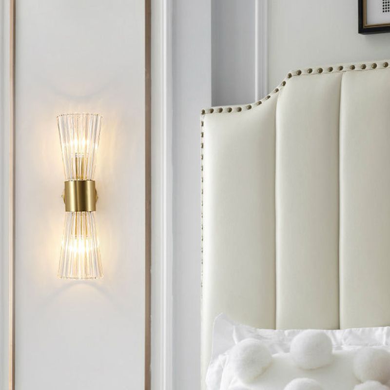 Geometric Wall Lighting Modern Metal 2 Lights Rustic Wall Sconces in Gold