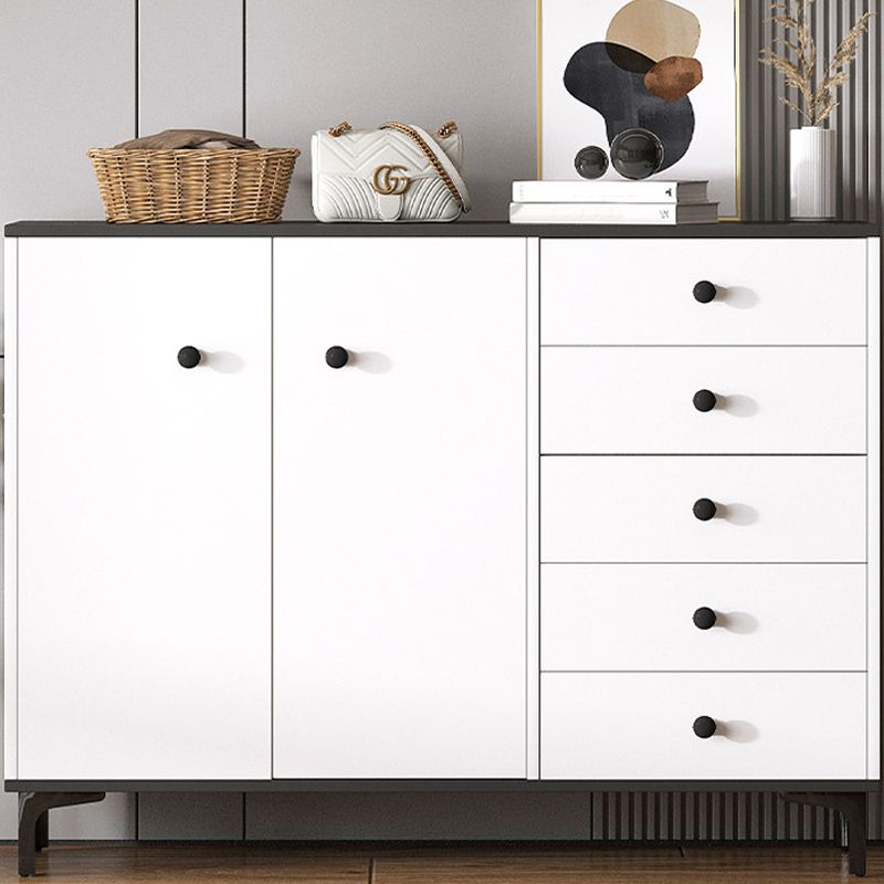 Modern White Storage Chest Dresser Wood Combo Dresser with Drawers and Doors