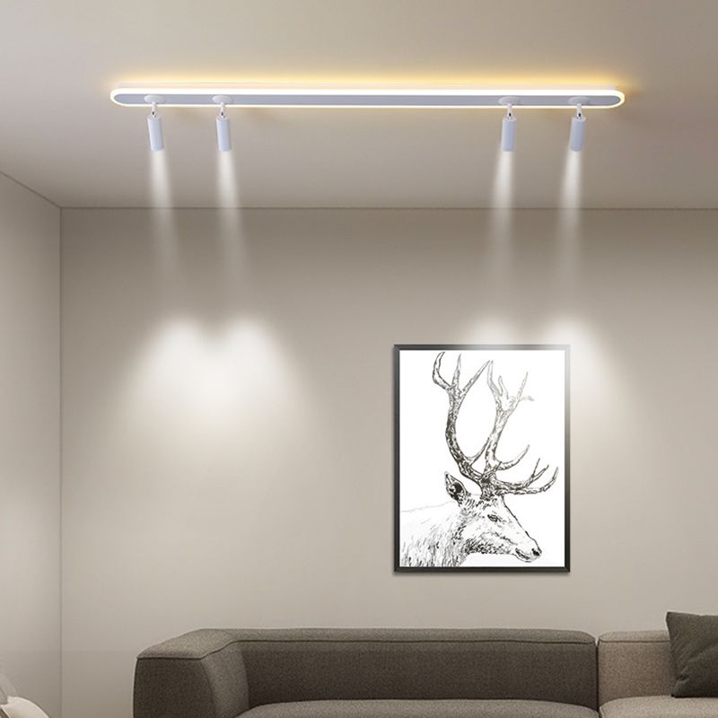 El semi - integrado LED de barra ovalada está instalado en la lámpara de pantalla de acrílico interior de la lámpara de aluminio creativa moderna.