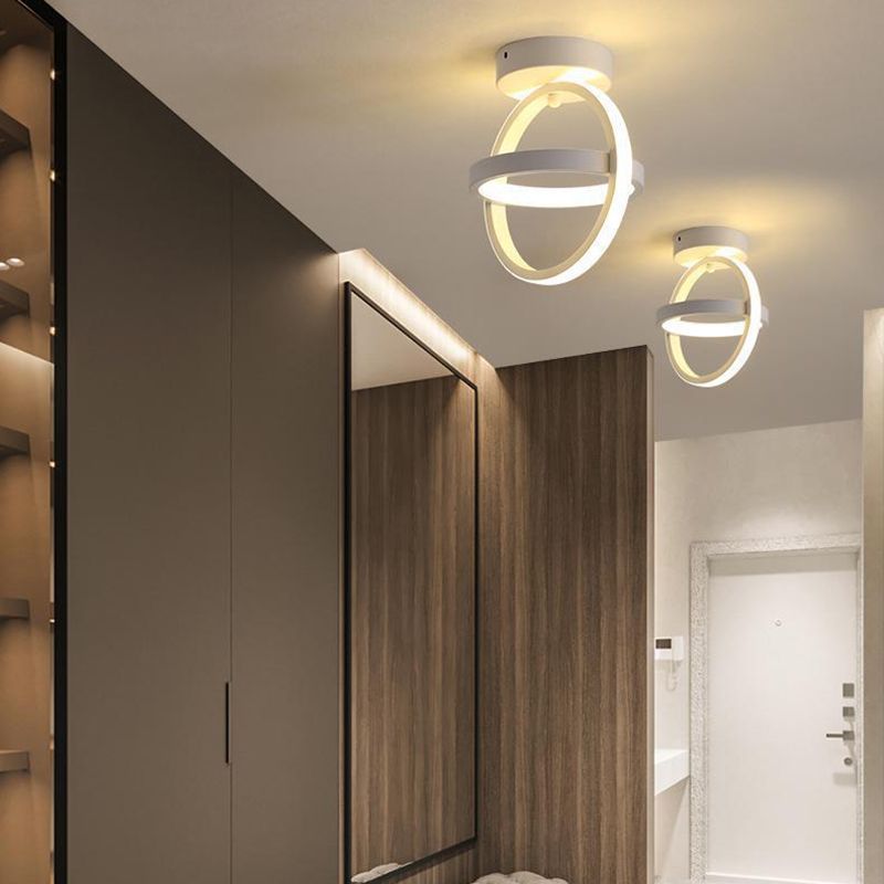 Accesorio de iluminación de techo de montaje empotrado de estilo moderno con pantalla geométrica de 2 luces