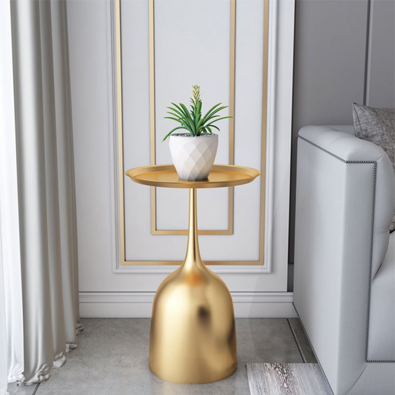 Mid-century Modern Cocktail Table Metal/rock Board Round Coffee Table with Top
