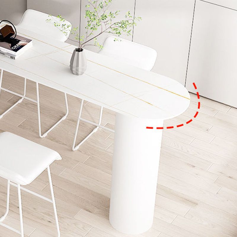 Nordic Simple Bar Table Stone Top Free Form Top Bistro Table for Restaurant