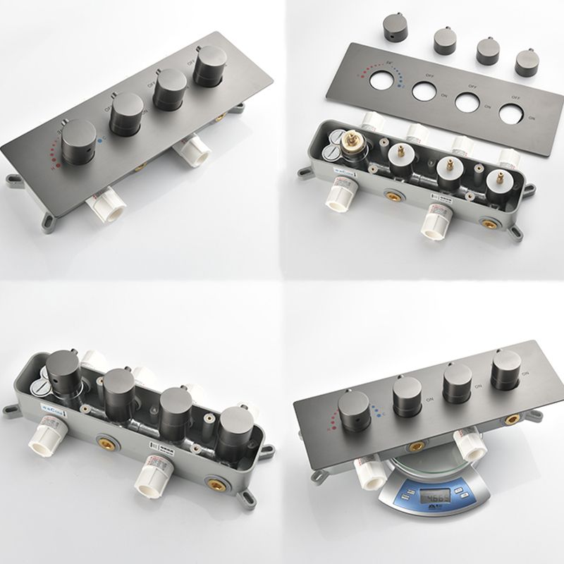 Ceiling Mounted Square Metal Shower Faucet Massage Shower System