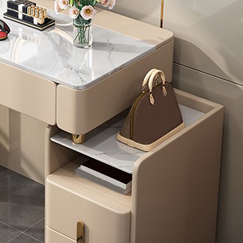 15.74" Wide Makeup Counter Solid Wood Frame Vanity Tables with Storage Drawers