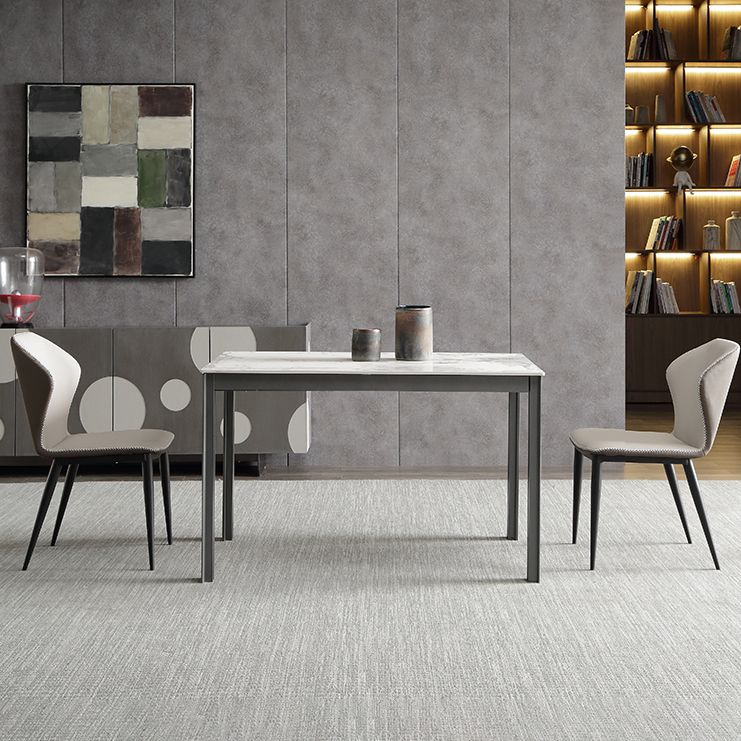 Contemporary Sintered Stone Rectangle Table Set 1/3/4/5/7 Pieces Dining Set