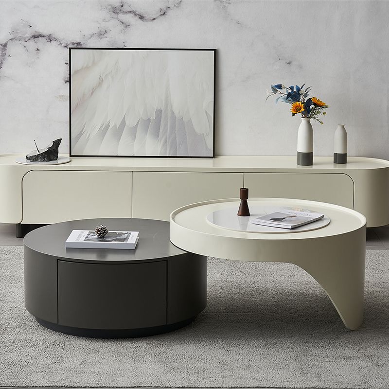 Wood Coffee Cocktail Table with Tray Top Abstract Coffee or End Table with Storage