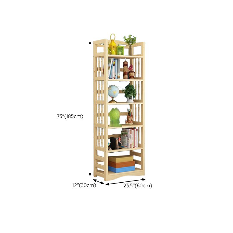 Etagere Vertical Modern Book Shelf Natural Wooden Shelf Bookcase for Study Room