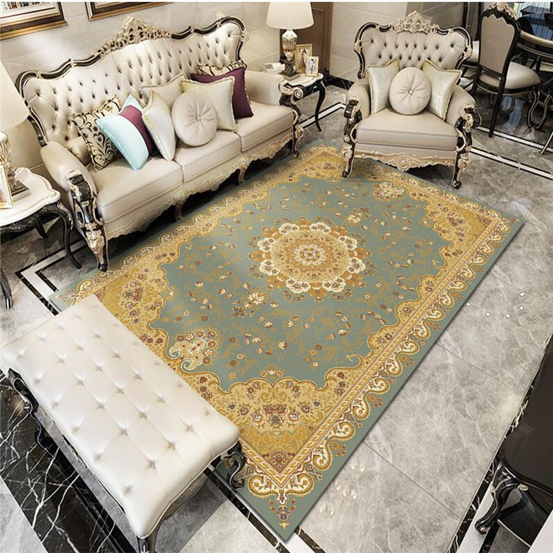 Traditional Area Rug Classical Tribal Print Carpet Polyester Indoor Rug with Non-Slip Backing