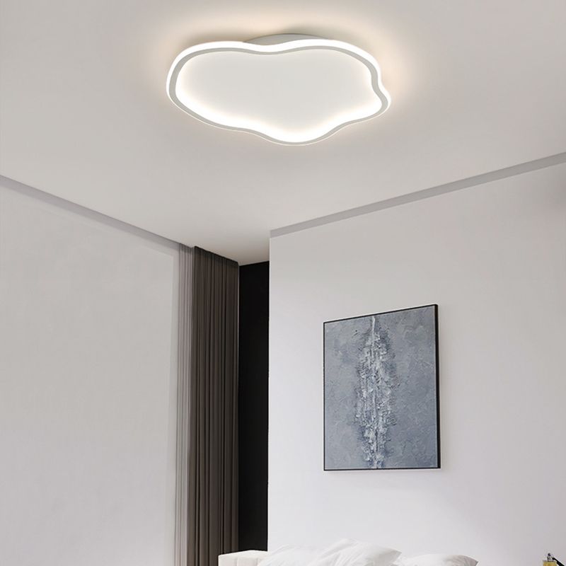 Modern Minimalist LED Ceiling Fixture Wrought Iron Cloud Flush Mount with Acrylic Shade