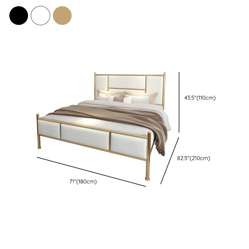 Luxurious Iron Panel Bed Upholstered Metal Bed Frame With Headboard and Footboard