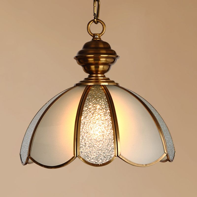 Forma ciotola illuminazione appesa vetro in stile industriale 1 lampada a sospensione leggera per letto