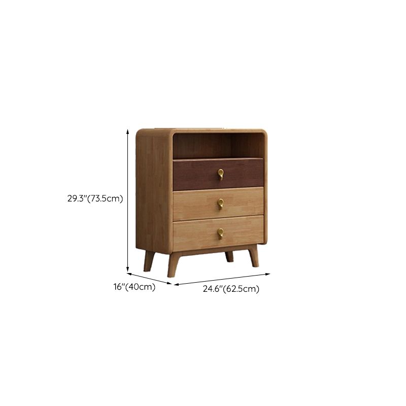 Mid Century Modern Natural Accent Chest Rectangular Wood Chest