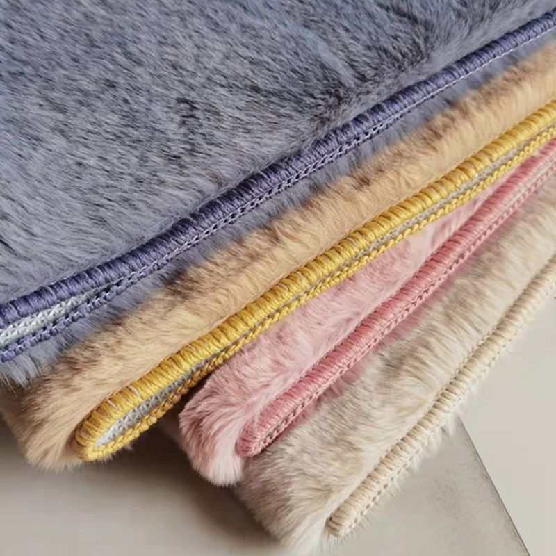 Light Camel Simple Rug Polyester Solid Color Rug Non-Slip Backing Rug for Drawing Room