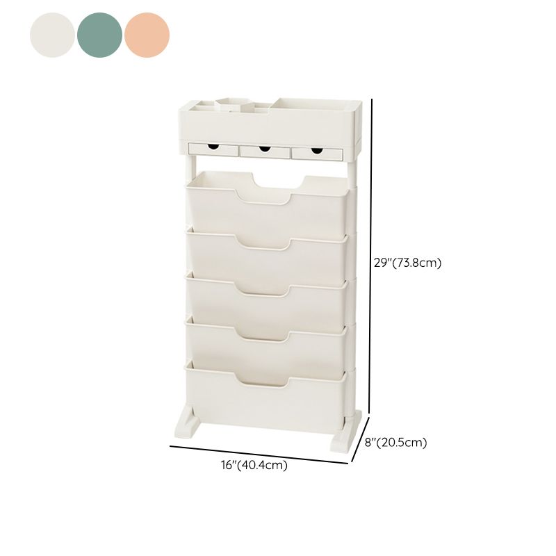Contemporary Plastic Bookshelf Standard Closed Back Bookcase with Shelves