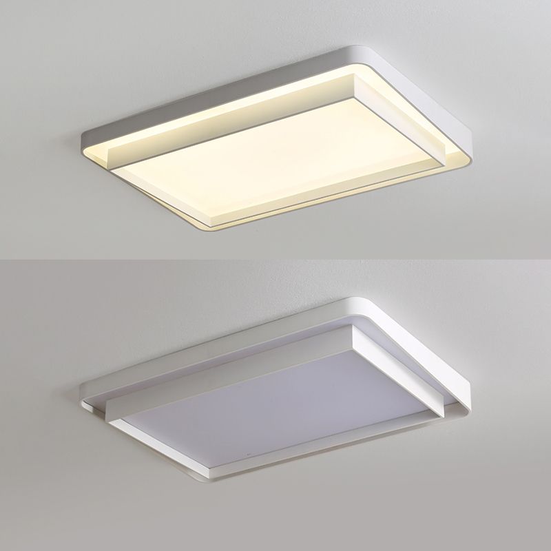 Lámpara de techo LED contemporánea, lámpara empotrada blanca con pantalla acrílica