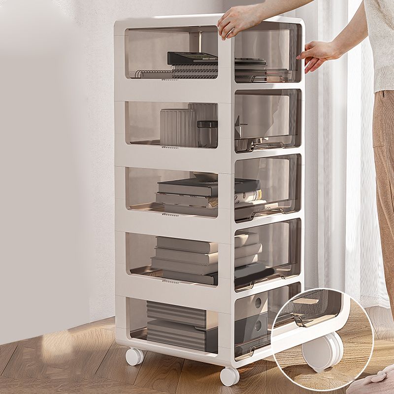 Modern Vertical Filing Cabinet Transparent Plastic Drawers File Cabinet