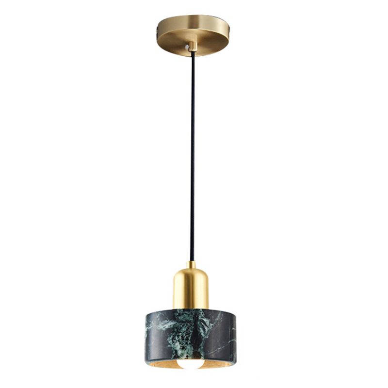 Cylindrical Pendant Ceiling Light Simplicity-Style Stone Living Room Hanging Ceiling Light