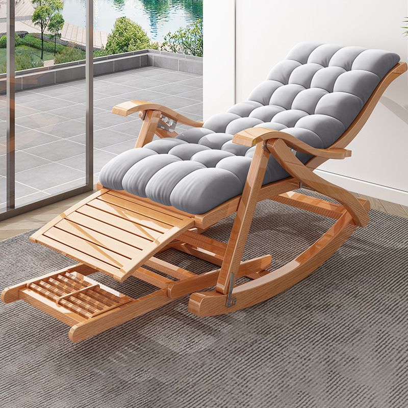 Antique Rocking Chair Wooden Removable Cushions Tufted Ergonomic Rocking Chair