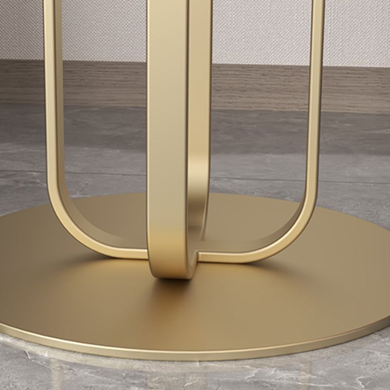 Modern Round Side Table 21.5" Tall Pedestal End Table in White