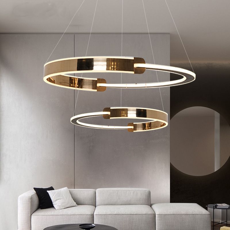 Postmodern Chandelier Pendant Light Round Suspension Light for Living Room Dining Room