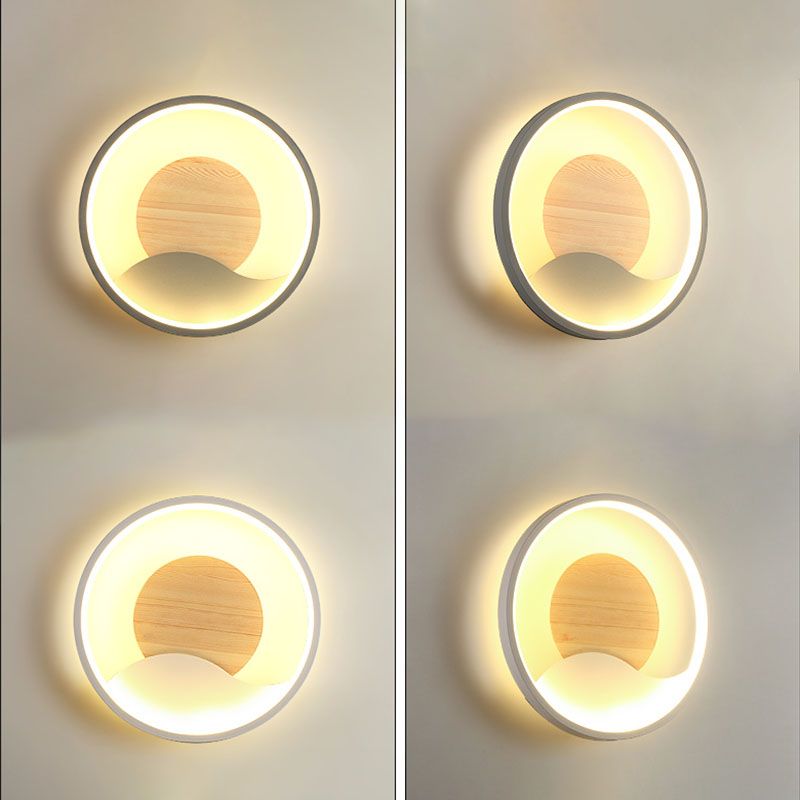 Aluminium afgeronde schaduw Wandlicht Moderne 1-licht LED-wand sconce voor slaapkamer