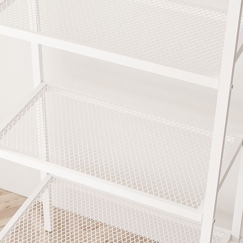 Scandinavian Open Back Bookshelf Ladder Metal Bookcase with Shelves