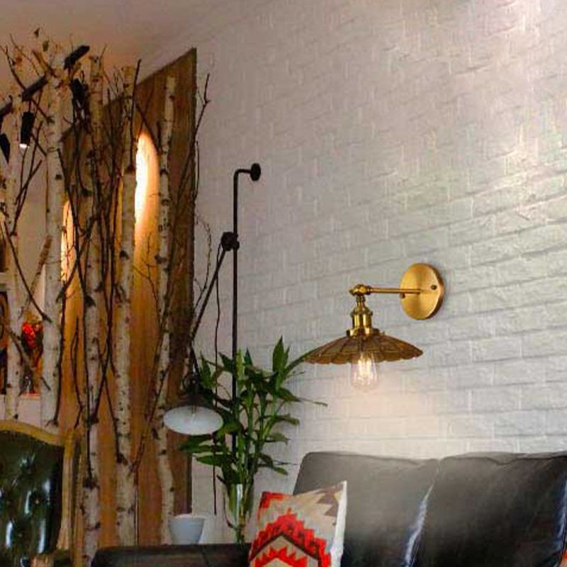 1 Light Wall Mount Lighting Industrial Wall Mounted Lamps in Gold for Living Room