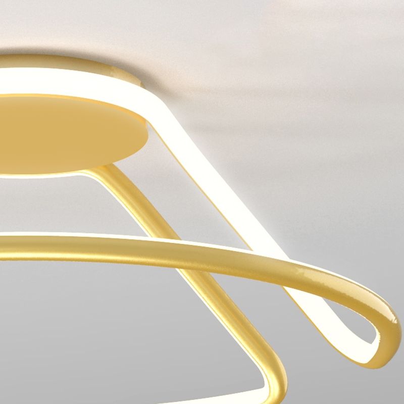 Style moderne en forme linéaire lampe de plafond métal 1 lumière légère plafond pour chambre à coucher