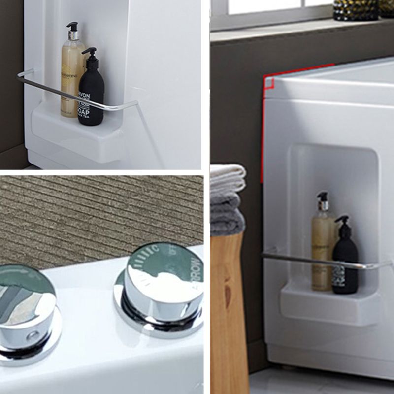 Small Tub Modern Soaking White Acrylic Bathroom Back to Wall Bathtub