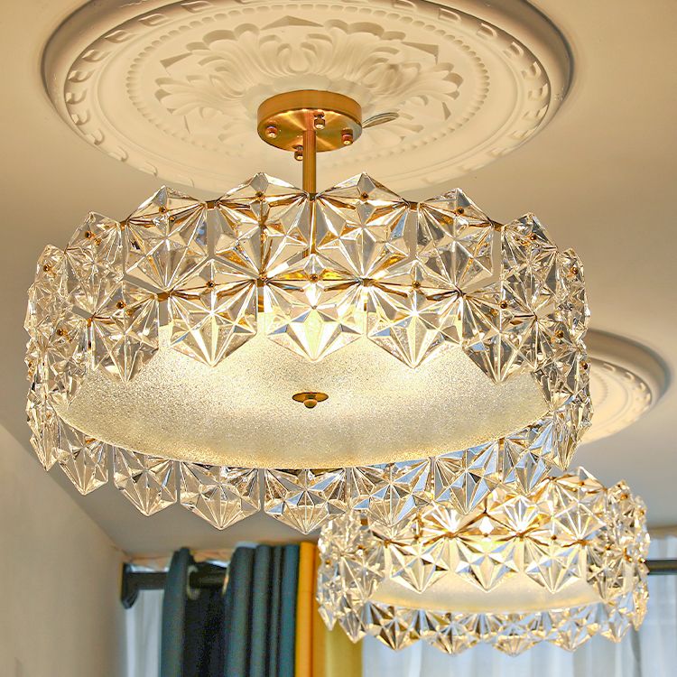 Plafon de forme ronde Mount de chasse moderne en fer moderne avec abat-jour en verre pour étudier