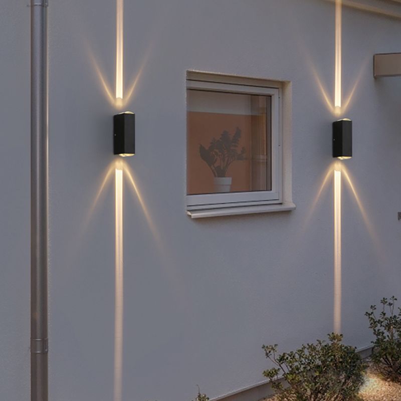 Sombra rectangular arriba y abajo de la pared LED aplanos modernos de estilo minimalista de metal de estilo minimalista