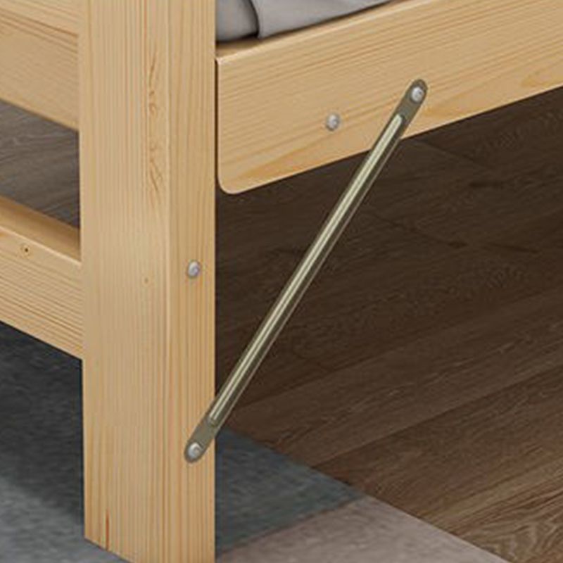 Scandinavian Wood Foldable Bed Low Profile Upholstered Bed with Mattress