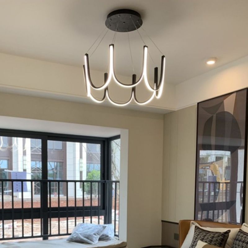 Lampadella geometrica nera LED moderna LED sospesa con alluminio per camera da letto