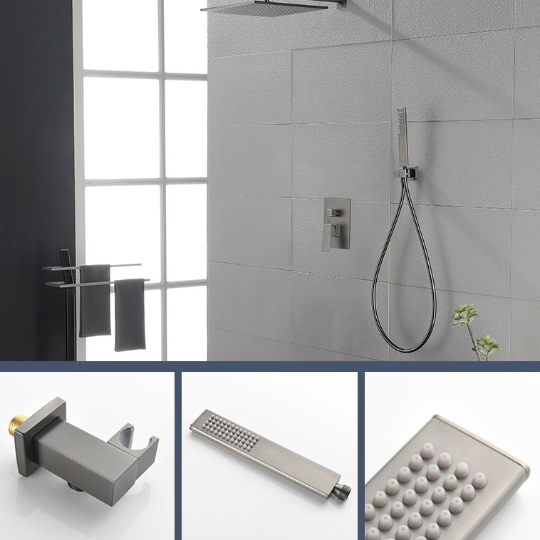 Modern Shower Faucet Brass Square Adjustable Shower Head Wall Mounted Shower Set