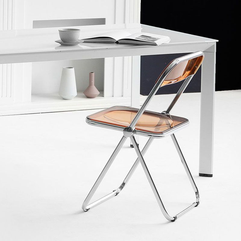 Chaise sans bras de salle à manger en plastique de style industriel, chaises latérales de salle à manger à dos ouvert