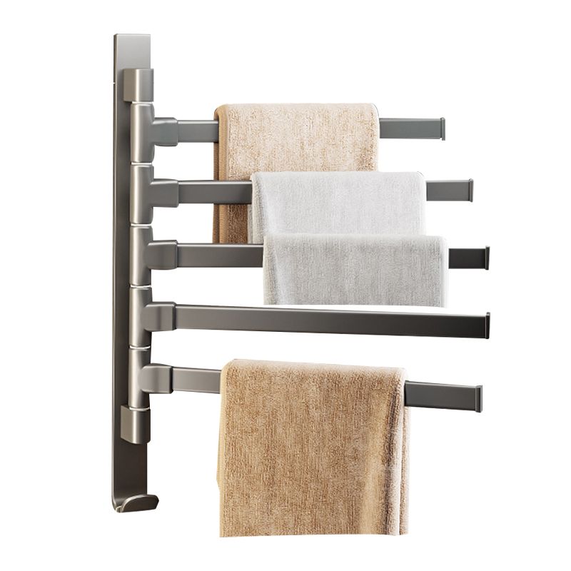 Contemporary Gray Bathroom Accessory Set Aluminum Towel Bar