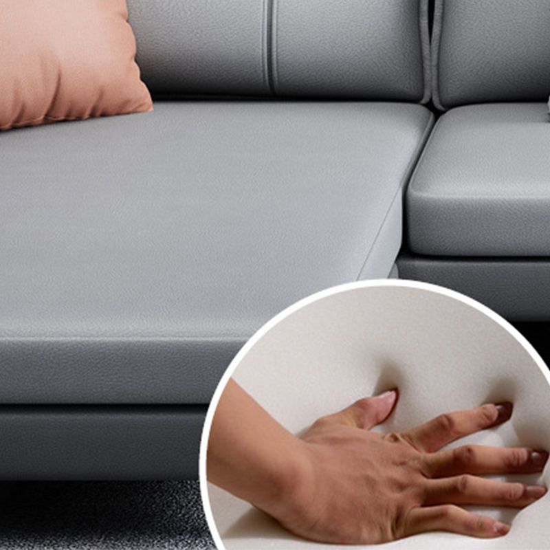Stain-Resistant Sectionals 4-Seater Faux Leathe Sectionals with Storage