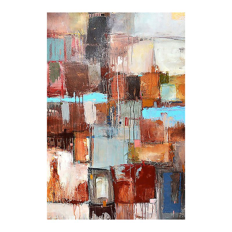 Moderner blauer Gebiet Teppich abstraktes Muster Polyester Fläche Teppich nicht rutscher Backing Teppich für Salon