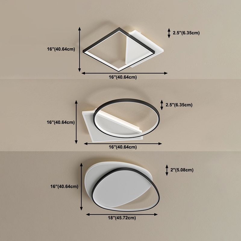 Minimalistische geometrie metalen inbouwlamp voor hal, slaapkamer en keuken