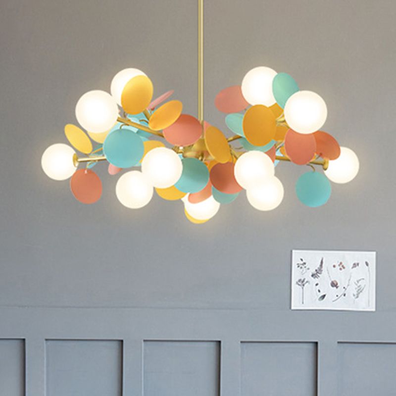 Balloon suspension des luminaires suspendus Cartoon Métallique Drop Pendant avec une teinte en verre pour la chambre